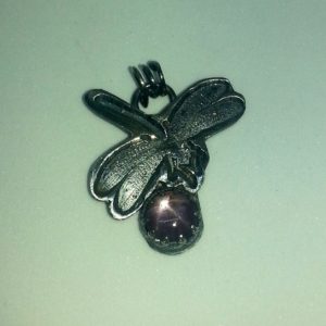 Star Ruby Dragonfly Pendant
